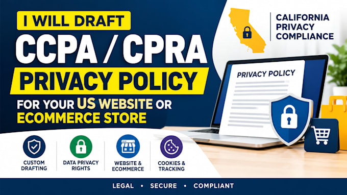 draft ccpa cpra privacy policy for your US website or ecommerce store