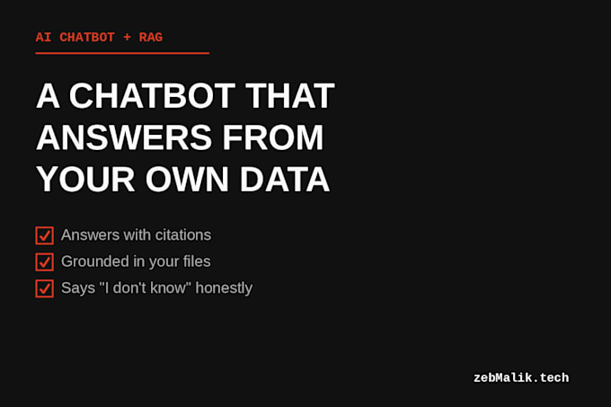 build an ai chatbot, rag agent, and ai assistant for your data