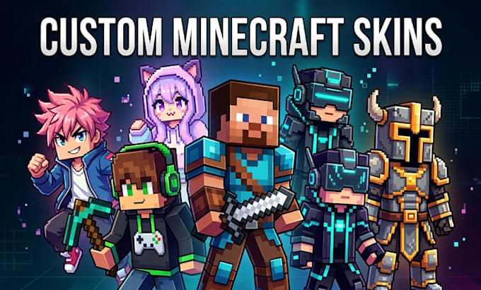 design custom minecraft skins java bedrock pixel character avatar mc skin