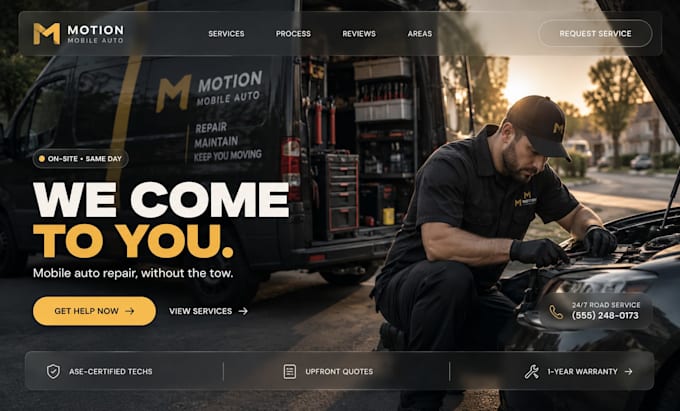 design wix mobile mechanic website roadside auto repair service