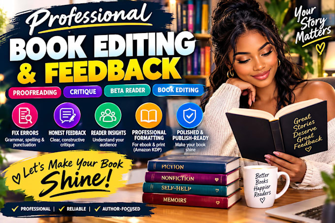 book formatting developmental edit book editor proofread novel proofreading kdp