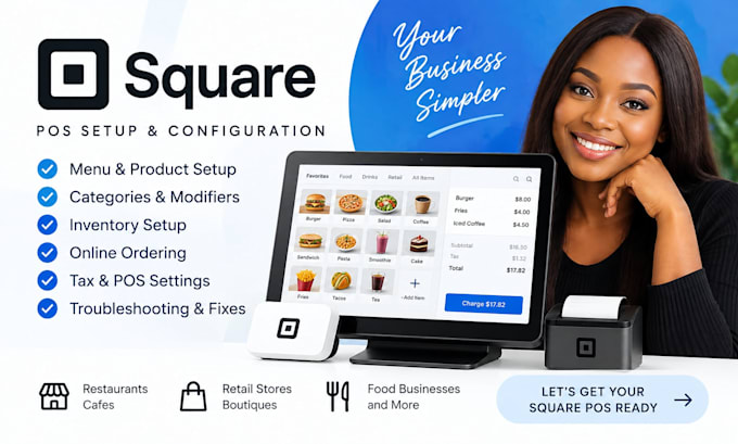 setup square pos, menu, inventory, modifiers