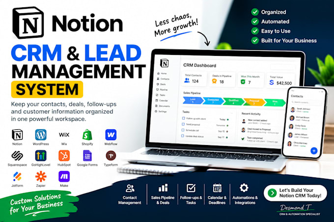 build a notion CRM, lead tracker and client management system
