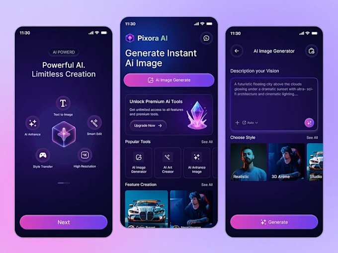 develop ai image generator app for e commerce businesses and brands