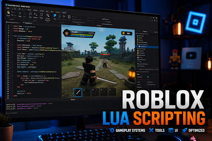 create professional roblox lua scripts, gameplay systems, mechanics and features