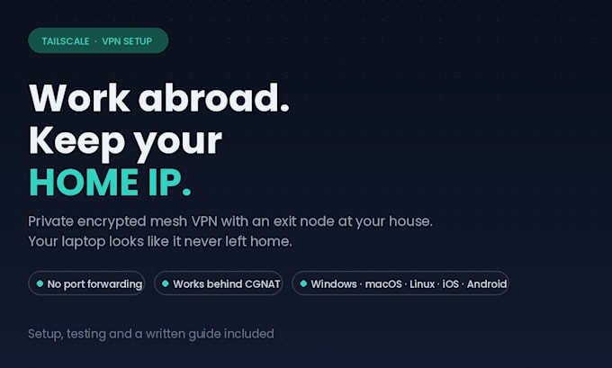 set up tailscale VPN exit node to use your home IP from anywhere abroad