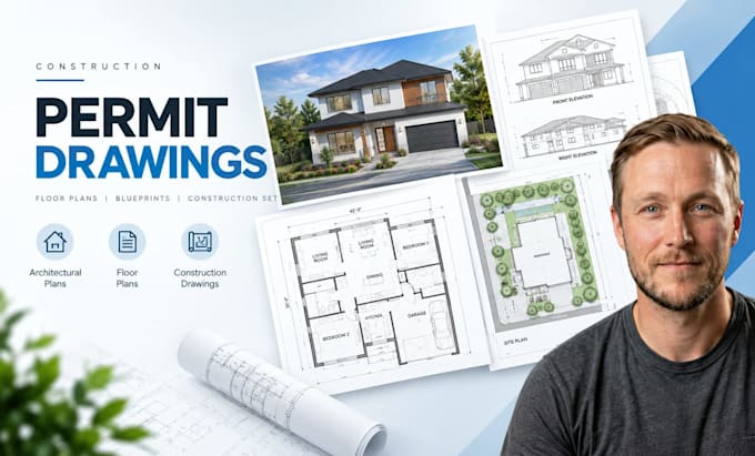 create construction permit drawings, floor plans and blueprints
