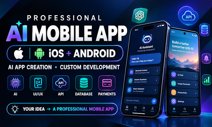 build a professional mobile app for ios and android, ai app creation, ai mobile