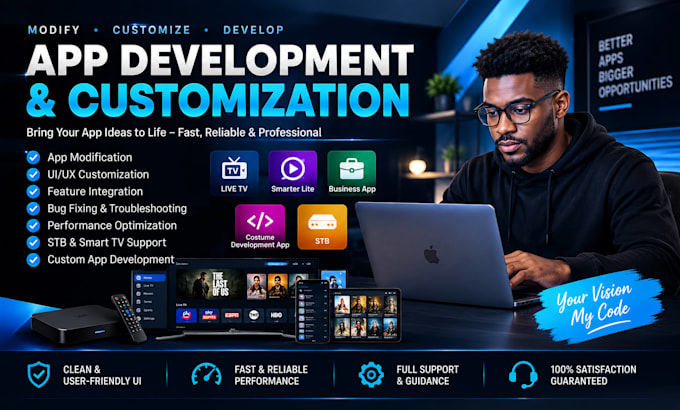modify live tv app, smarter lite, business app, costume development app, stb