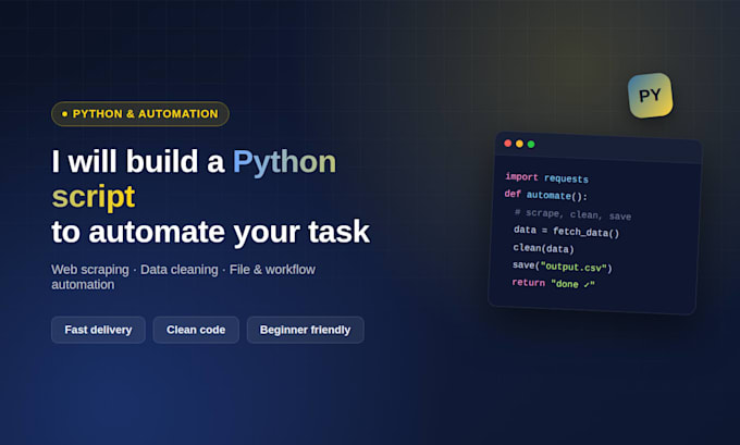 write a python script to automate your repetitive task