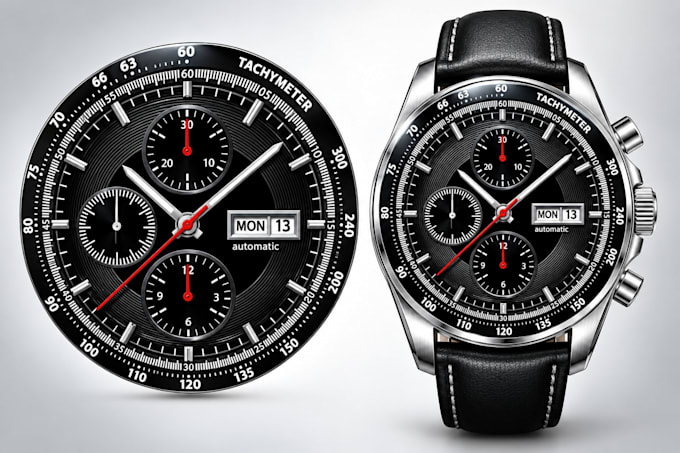 design custom watch in vector, watch cad model, stl, step, cad and source file
