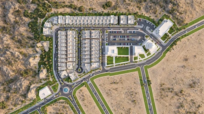 design 3d luxury residential masterplan villa site development townhouse render