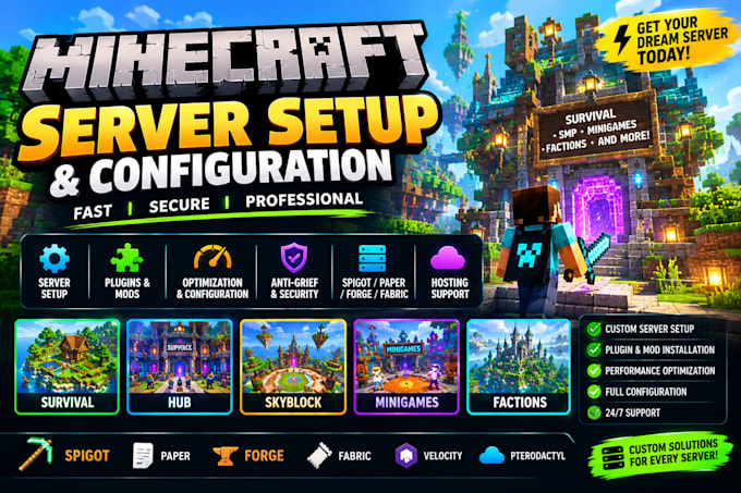 be your minecraft builder for castles,houses,maps, spawns,cities hub and builds
