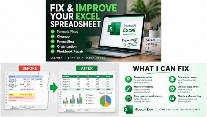 fix clean up organize and improve your excel spreadsheet