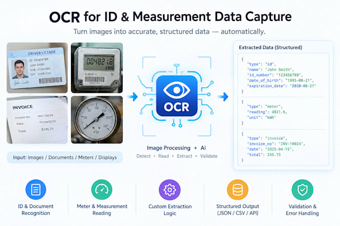 develop ocr systems for automatic id and measurement data capture