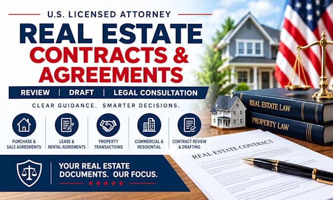 review and draft real estate contracts and agreements
