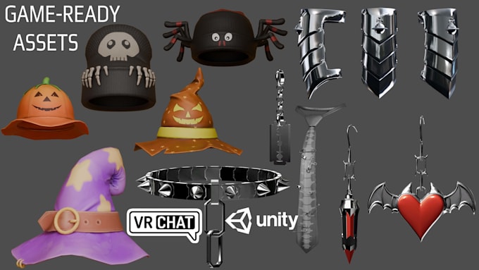 create and optimize vrchat assets, props, weapons, clothing, vfx, accessories