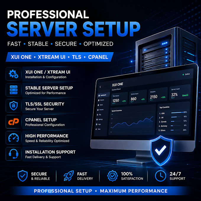 install you stable server, xtream ui , xui one, and tls
