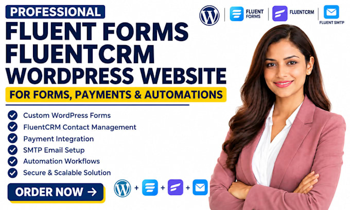build fluent forms fluentcrm wordpress forms payments SMTP and automation system
