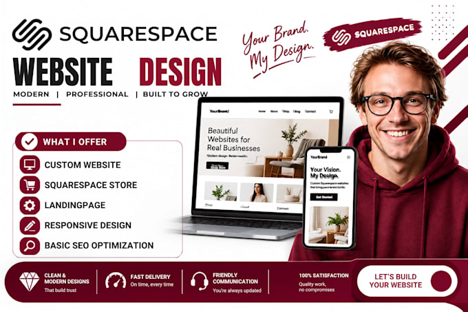 squarespace website design, create squarespace store, or square space ecommerce