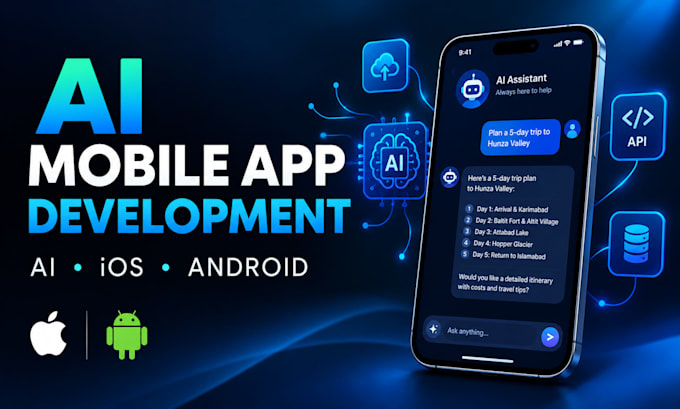 develop ai mobile app, ai integration android app, ios app, ai chatbot