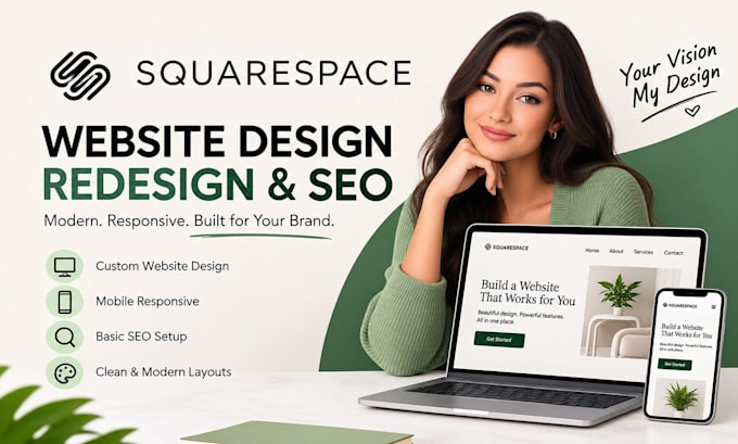 design squarespace website, squarespace redesign and squarespace SEO