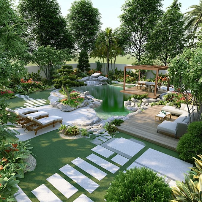 do backyard design, garden 2d, site plan as a landscape