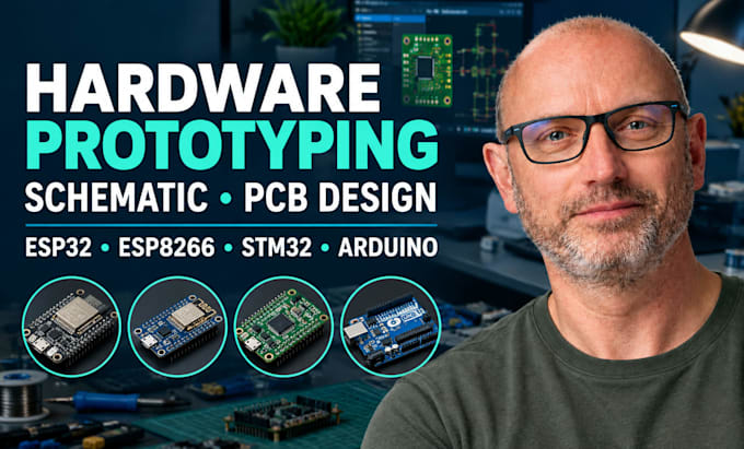 do hardware prototyping, schematic, pcb design, esp32, esp8266, stm32, arduino