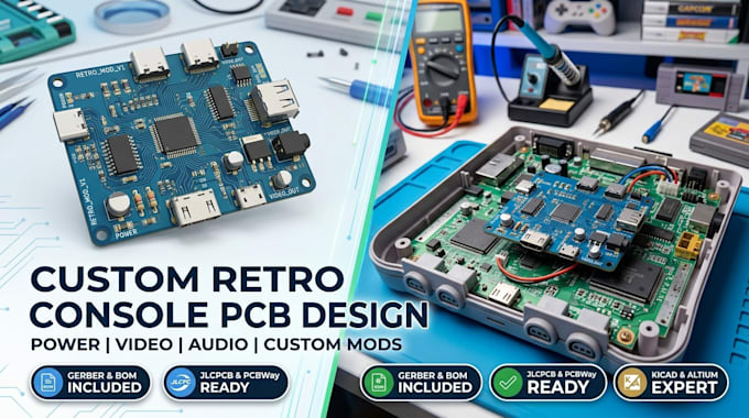 design custom retro gaming console mod pcbs