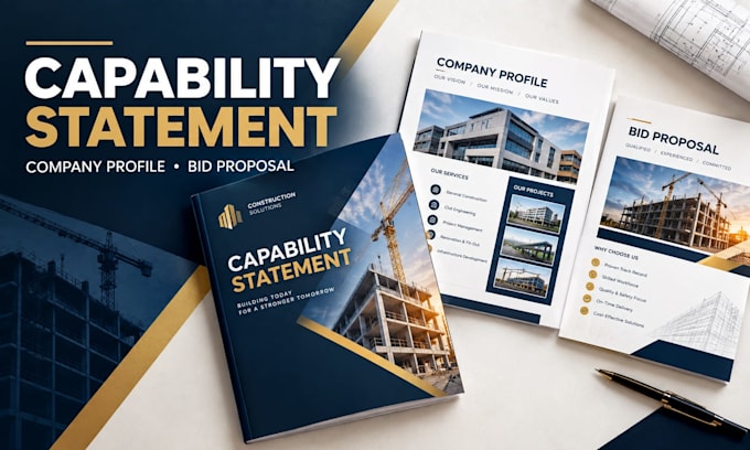 design construction capability statement, company  profile and bid proposal