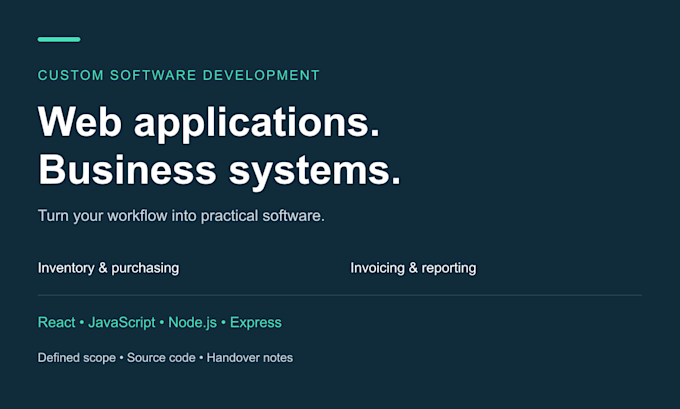 build custom web applications and business systems