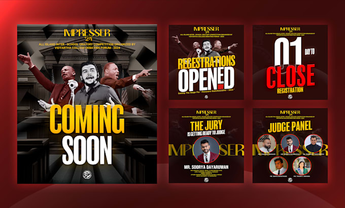 design professional event social media graphics