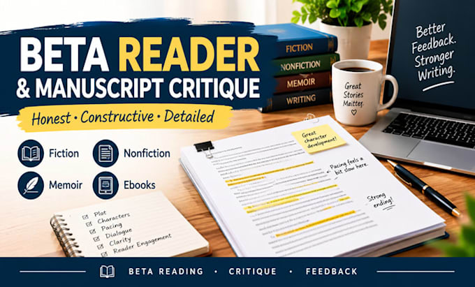 beta read, critique, and provide feedback on your writing