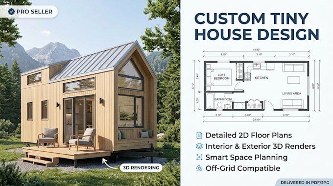 design custom tiny house floor plans and 3d architectural renders