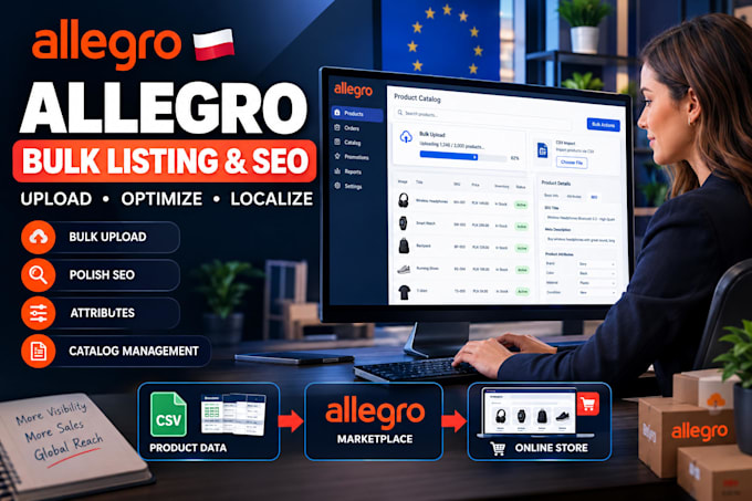 bulk upload and optimize products on allegro marketplace