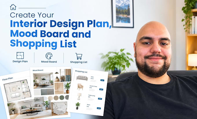 create your interior design plan, mood board and shopping list