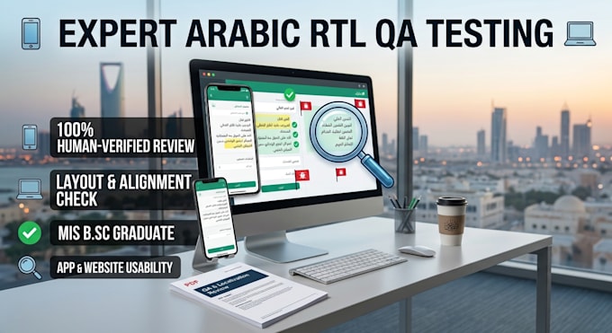 do expert arabic rtl QA testing and UI localization review