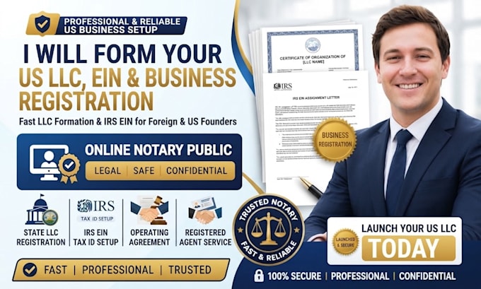 form your US llc, ein, and handle business registration