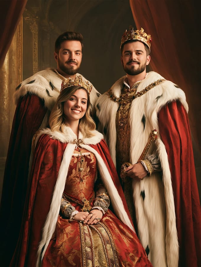 create renaissance royal family, royal couple portrait