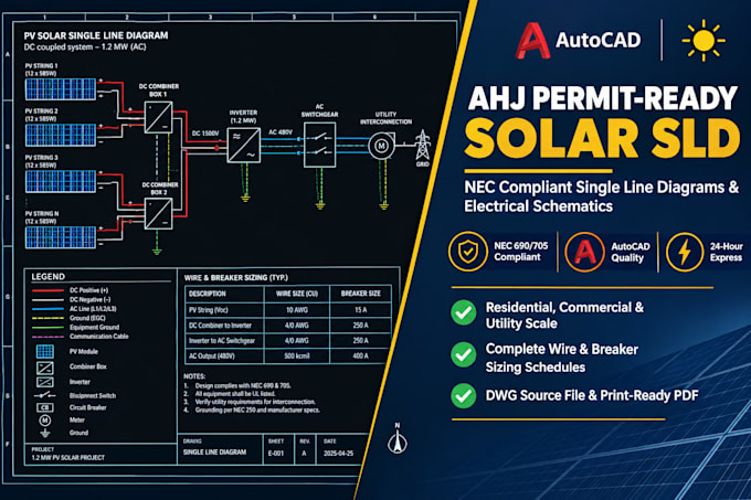 draw solar sld single line diagram nec electrical schematic