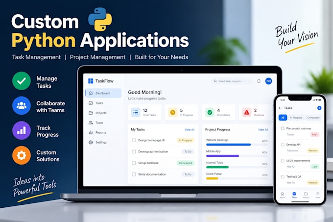 create custom python based task, project management app