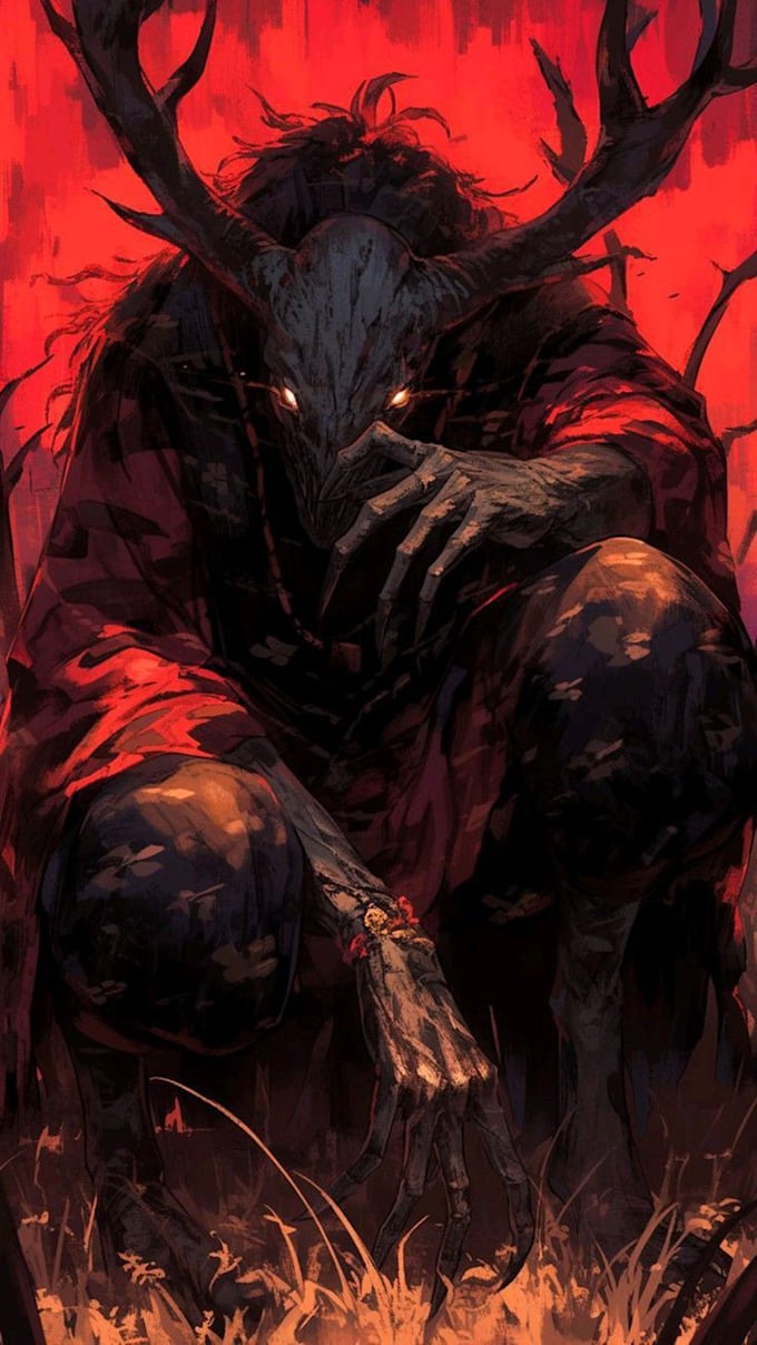 create dark art illustration or horror creature concept