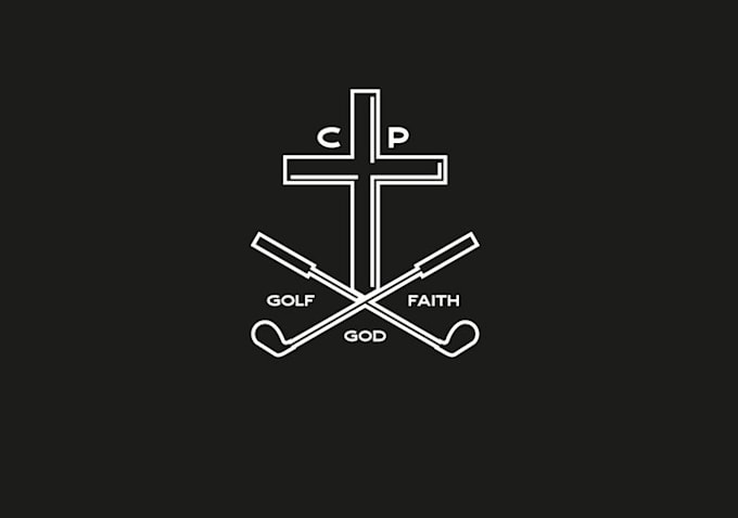 design golf faith god cross logo
