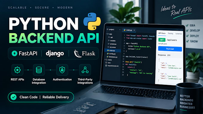 develop a python backend API using fastapi django