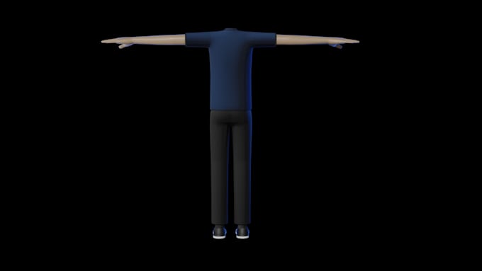 model low poly clothes, rig characters and retarget motion