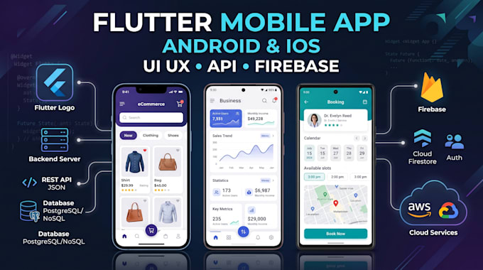 develop flutter mobile app for android and ios