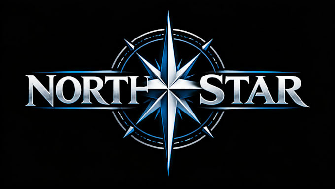 design a professional north star, compass, celestial,  north star logo