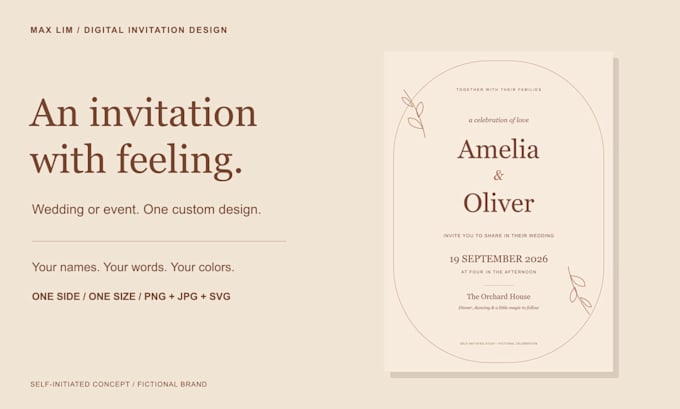design an elegant digital wedding or event invitation