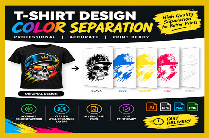 do your color separation design for screen printing