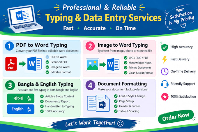 do accurate bengali typing and data entry
